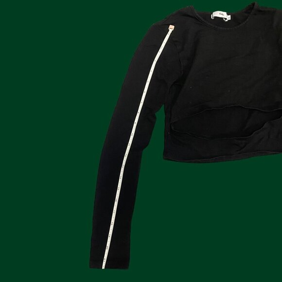 🖤 Adika Black Cut-Out Long Sleeve Crop Top – Size S - Picture 6 of 7